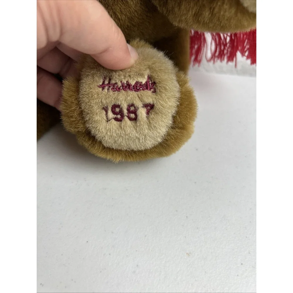 RARE HARRODS 1987 8 INCH‎  CHRISTMAS BEAR FROM TEN TEDDIES COLLECTION FOOT DATED